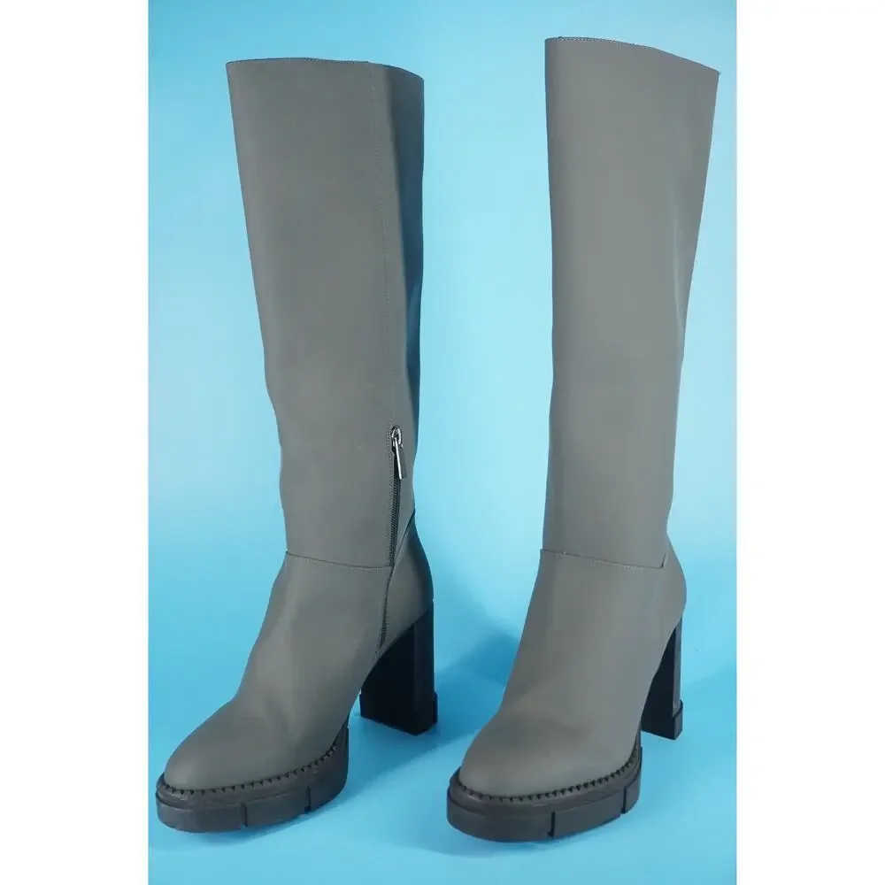 Aquatalia Indi Heeled Knee High Suede Boots Size 9 New Mid Heel $625